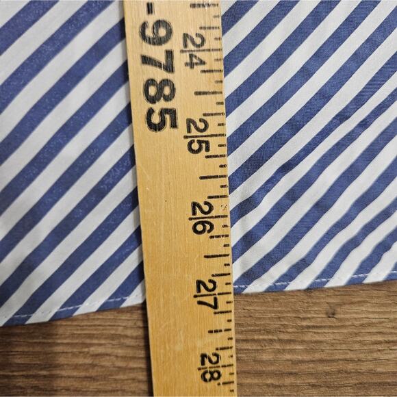 Chico's Top Womens XLP Striped Ruffle Front Tie Sleeve Blouse Career Corpcore - Picture 14 of 16